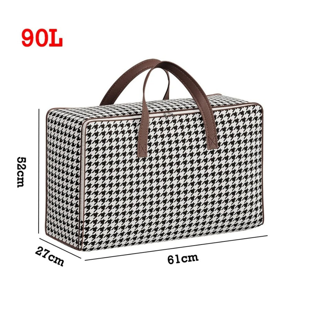 Valise de rangement grande capacité pied-de-poule