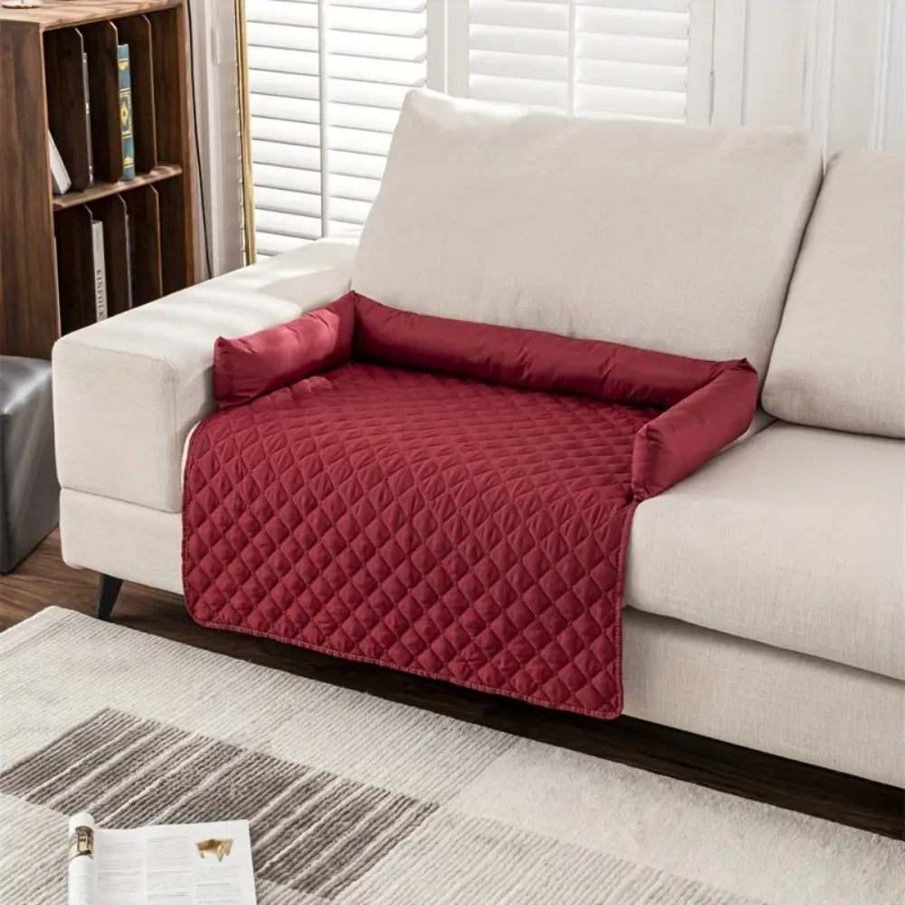 Housse de protection matelassée à rebords pour animaux