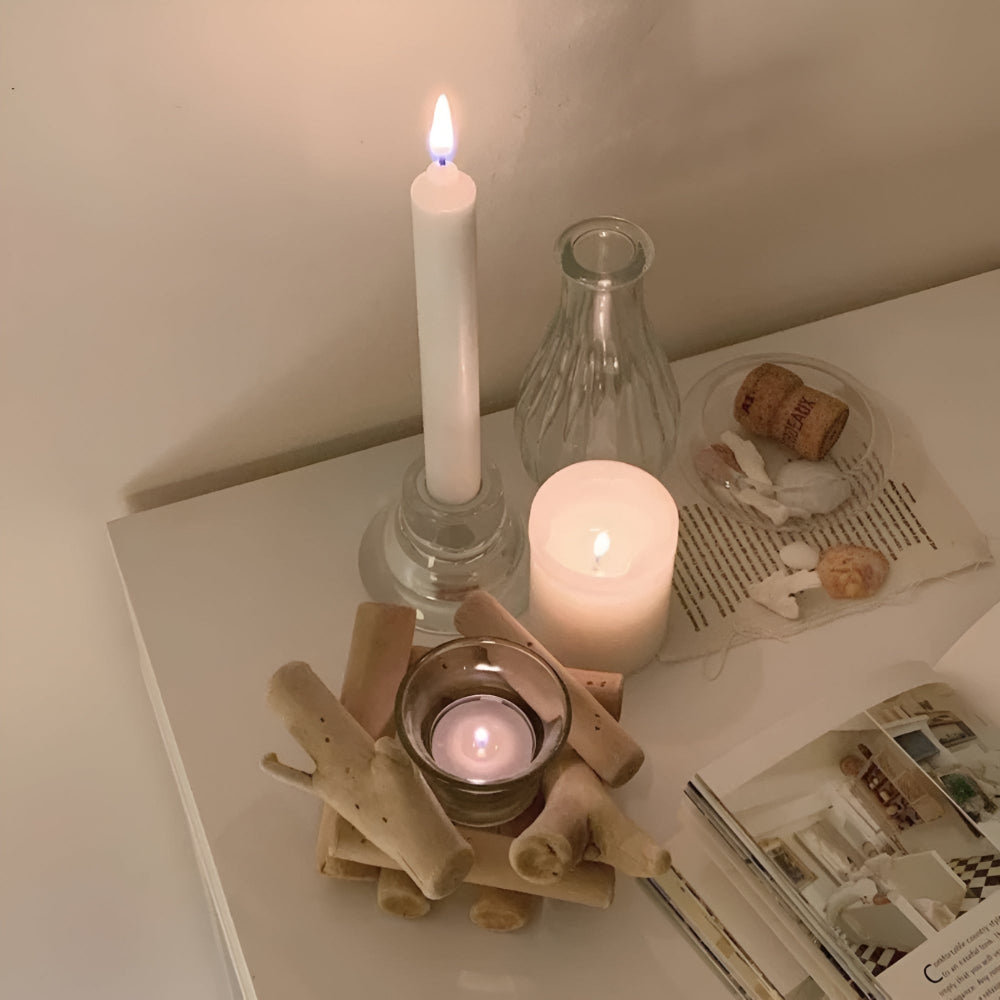 Bougeoir Driftwood Haven en bois flotté