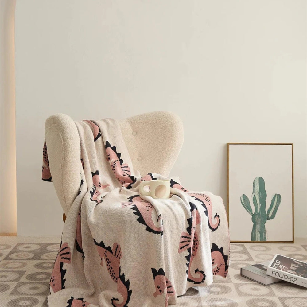 Plaid motif hippocampes