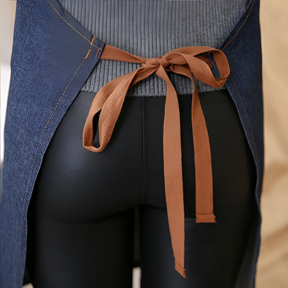 Tablier en denim réglable
