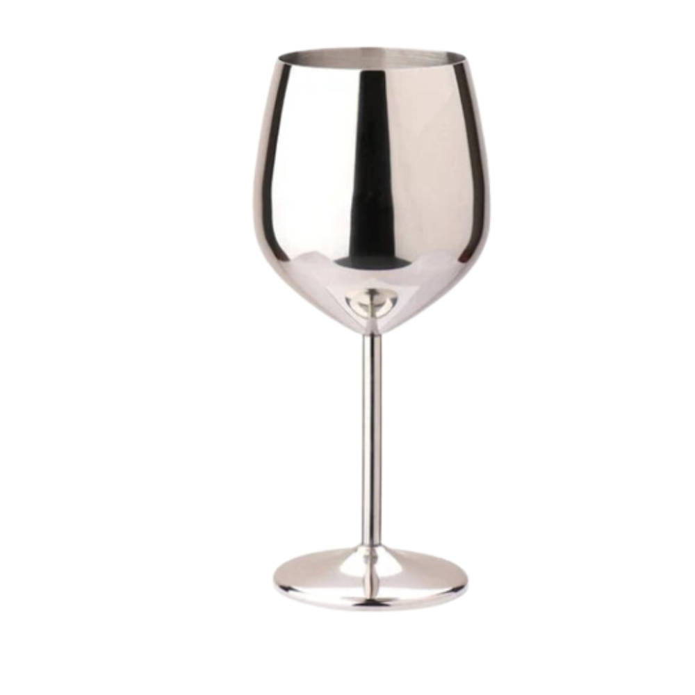 Verre à vin en inox brillant