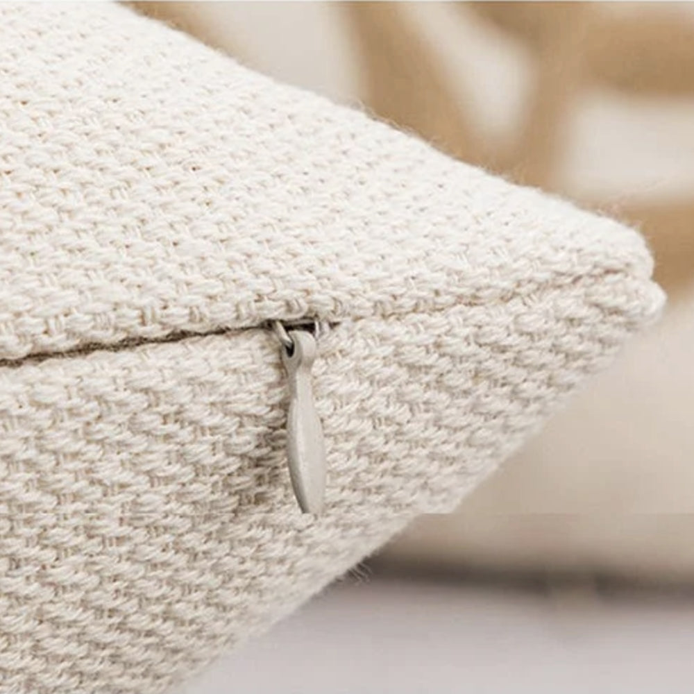 Housse de coussin brodée feuilles