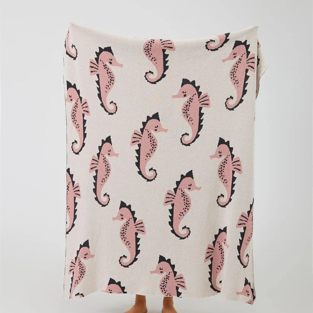 Plaid motif hippocampes
