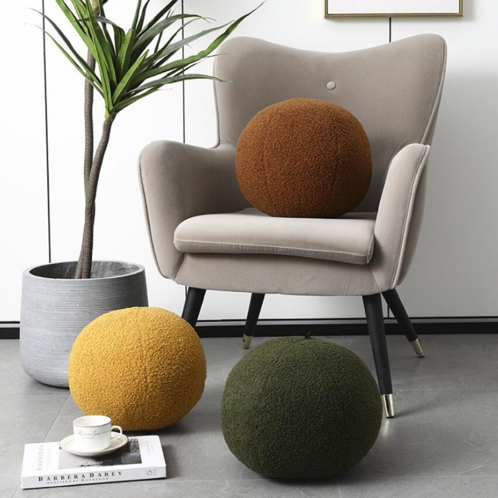 Coussin bouclette en forme de boule
