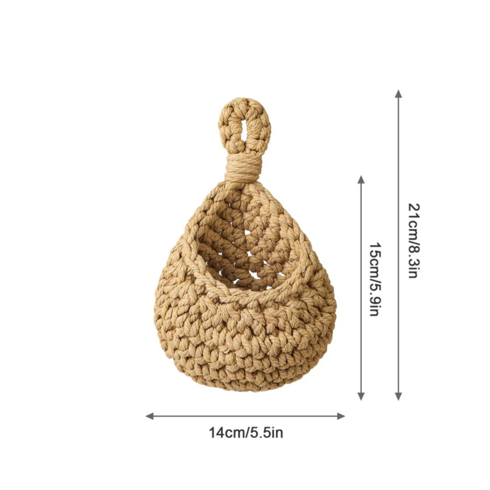 Panier suspendu boho fait main