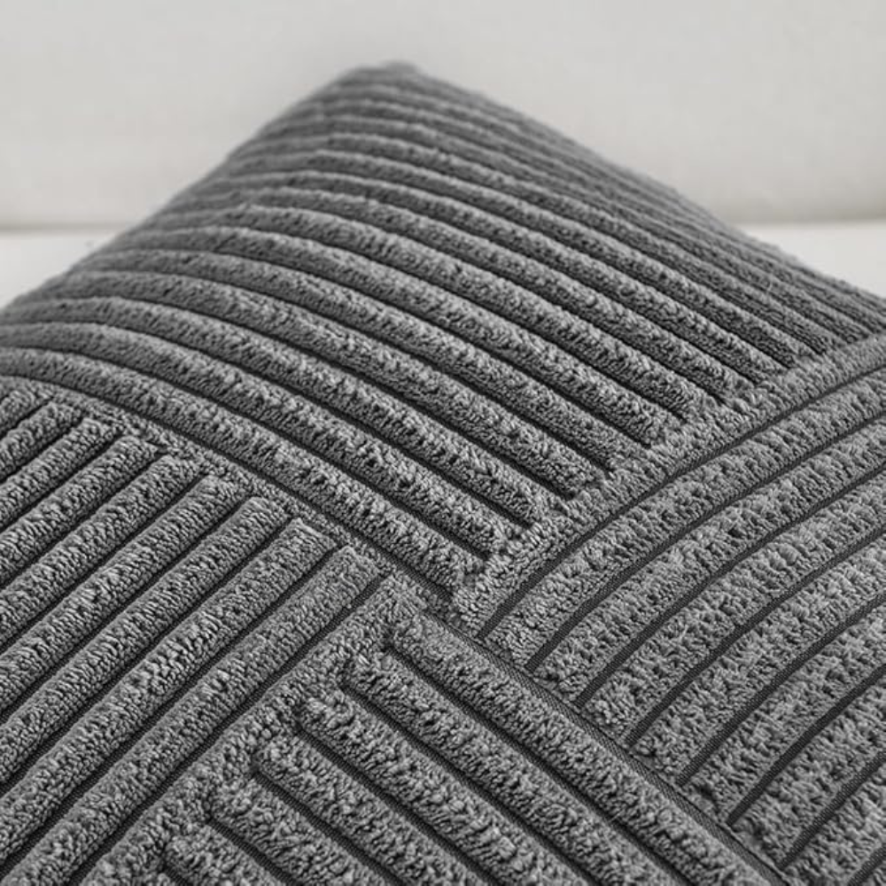 Housse de coussin rustique en velours côtelé