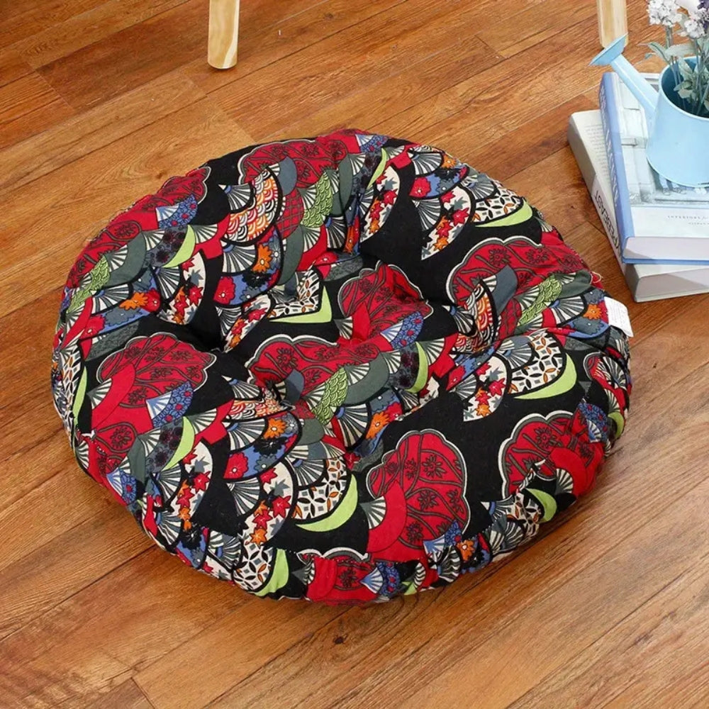 Coussin boho rond polyvalent