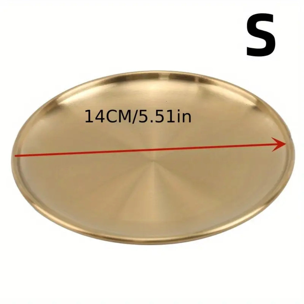 Assiettes de service dorées en inox