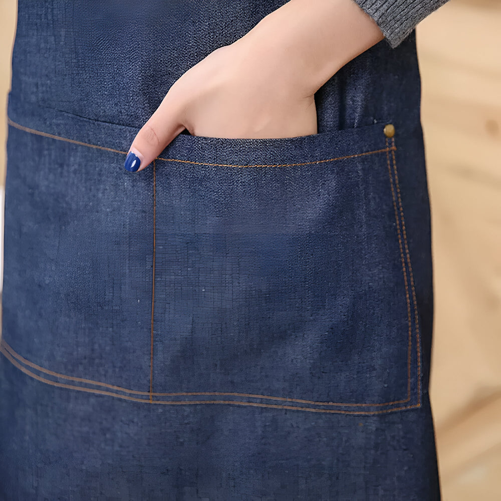 Tablier en denim réglable