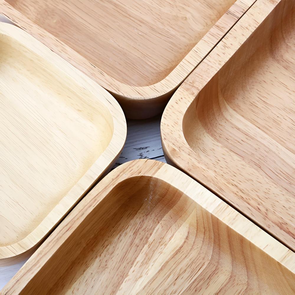 Bol carré en bois naturel