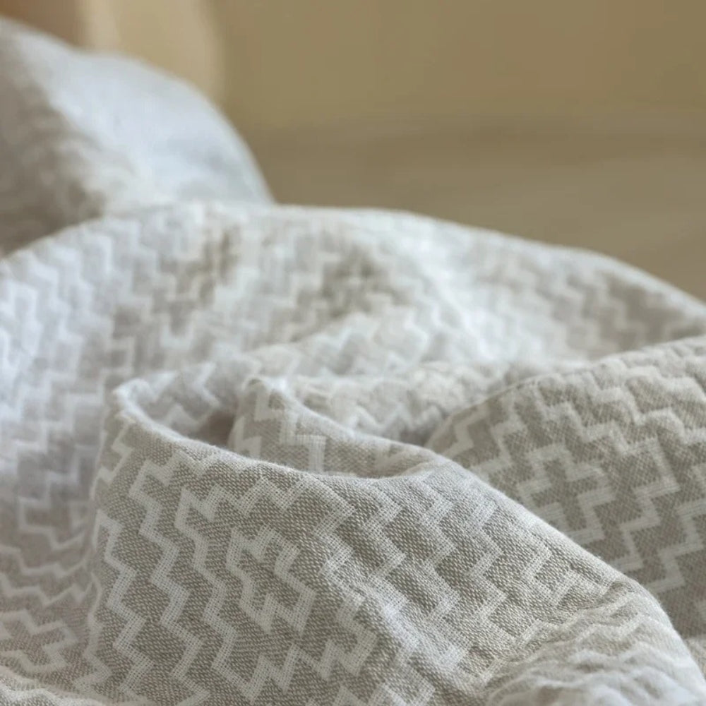 Plaid en pur coton motif labyrinthe