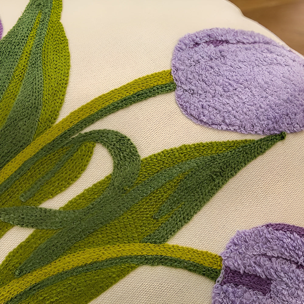 Housse de coussin tulipes en fleur