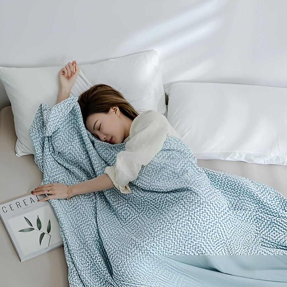 Plaid en pur coton motif labyrinthe