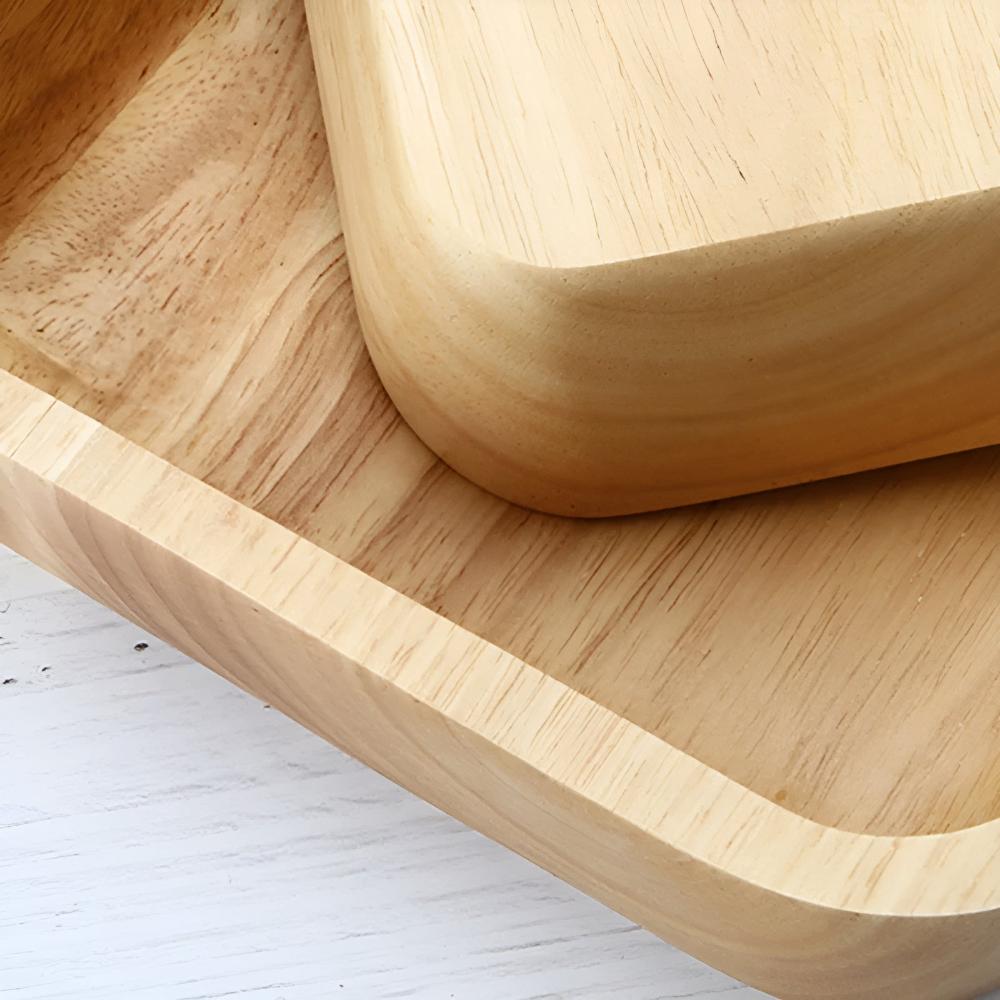 Bol carré en bois naturel