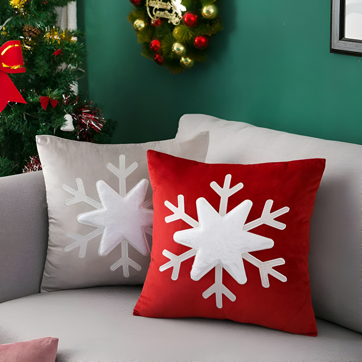 Taie d'oreiller flocon de neige