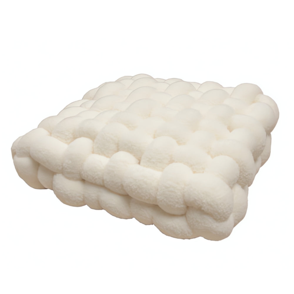 Coussin bouclette noué moelleux