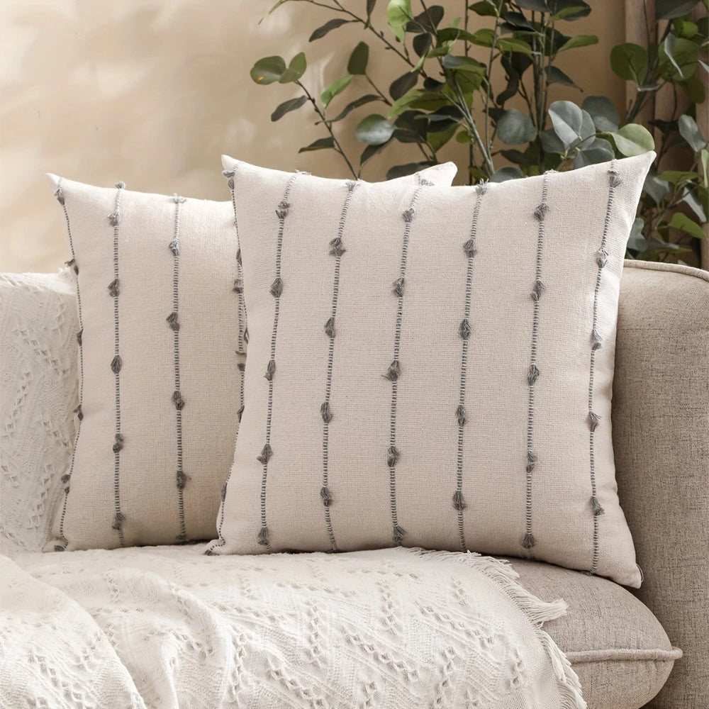 Housse de coussin surpiqûres verticales Averra