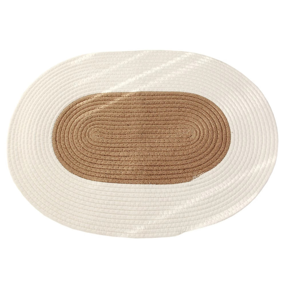 Tapis ovale tressé en chanvre boho