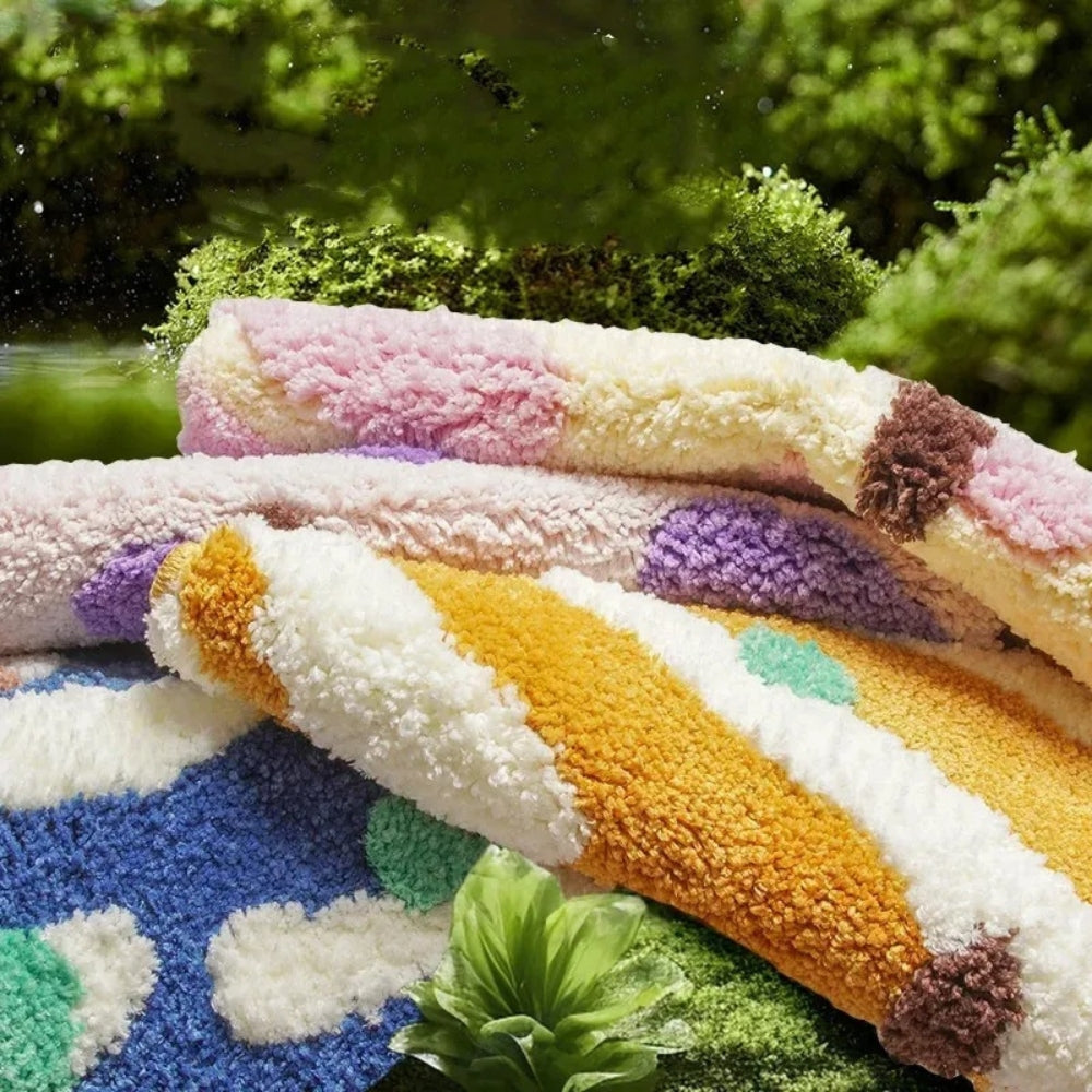 Tapis de bain couleurs bonbon