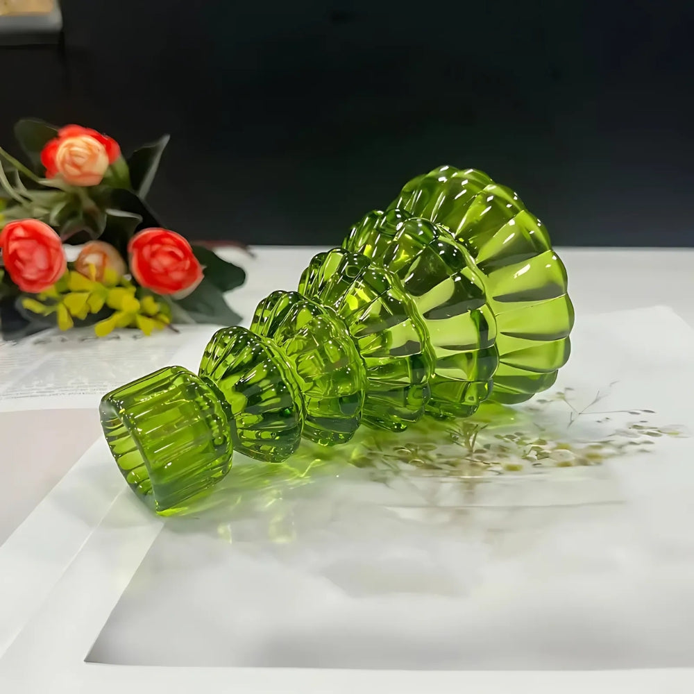 Bougeoirs en verre sapin de Noël | Lot de 3