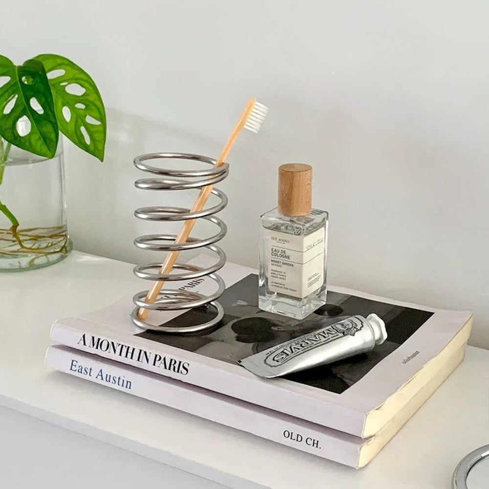 Porte-brosses à dents spirale en inox