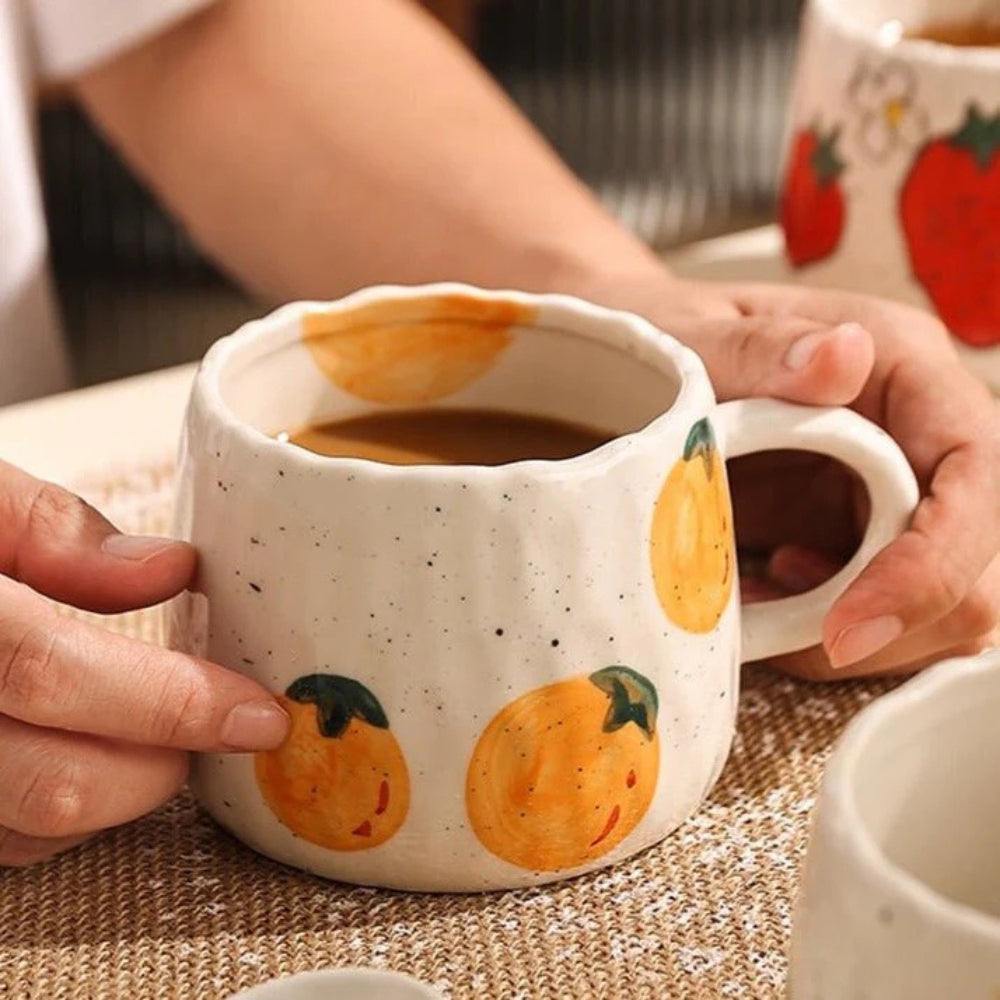 Collection de mugs en céramique fruits ensoleillés