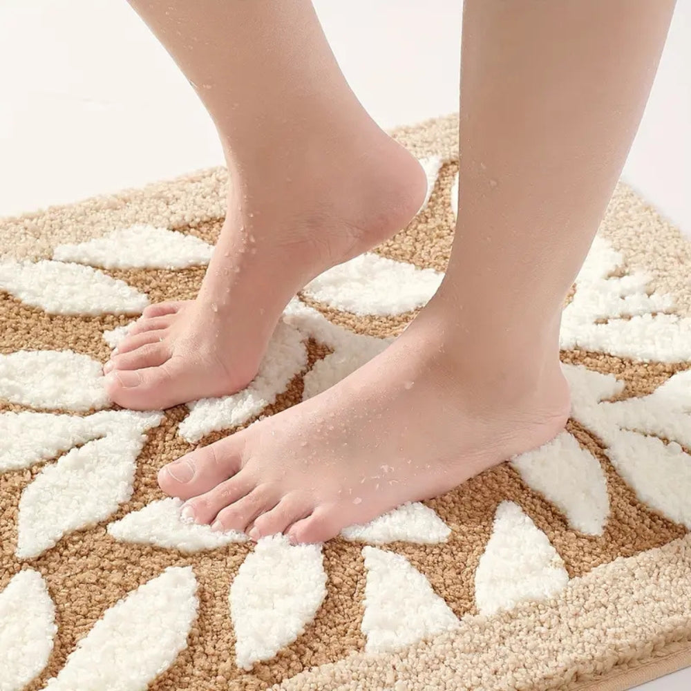Tapis de bain Zyphire motif feuilles