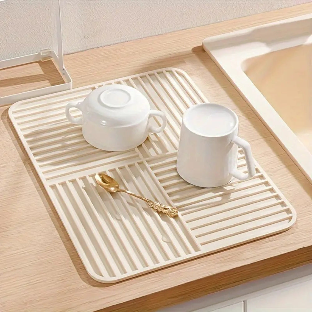 Tapis de séchage pliable multi-usage nervuré