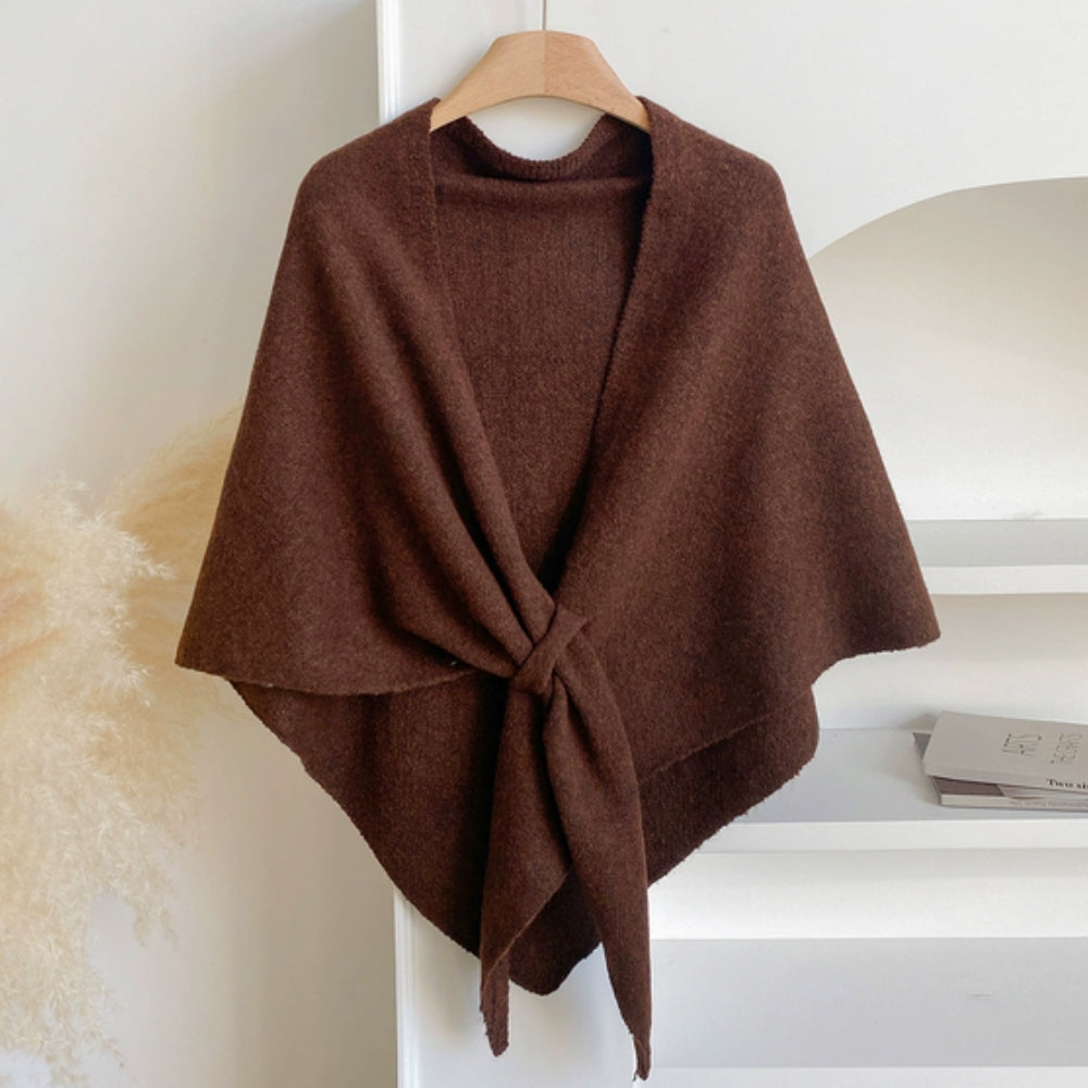 Poncho-cape triangulaire moelleux