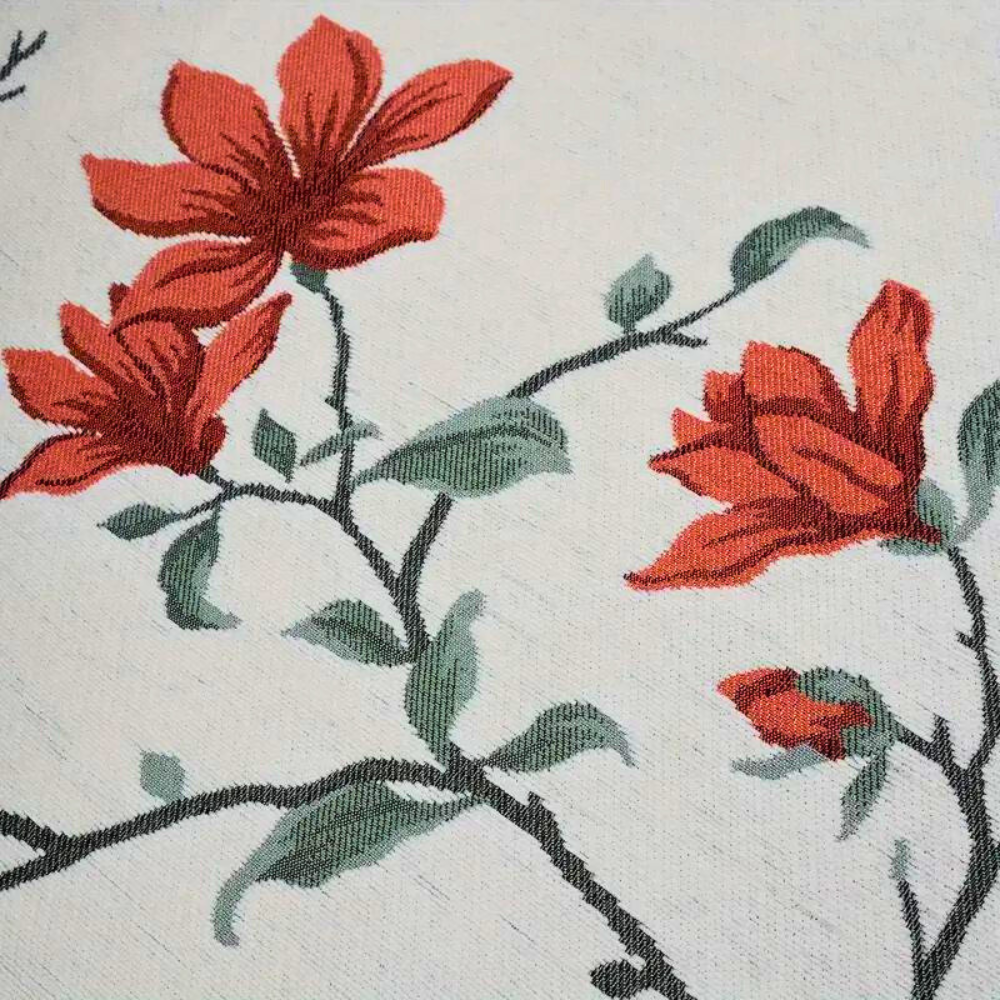 Housse de canapé en chenille fleurs vintage