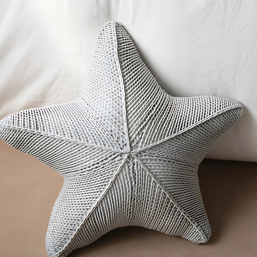 Coussin étoile de mer tricoté main