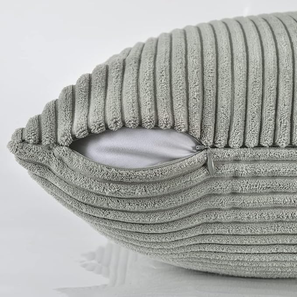 Housse de coussin rustique en velours côtelé