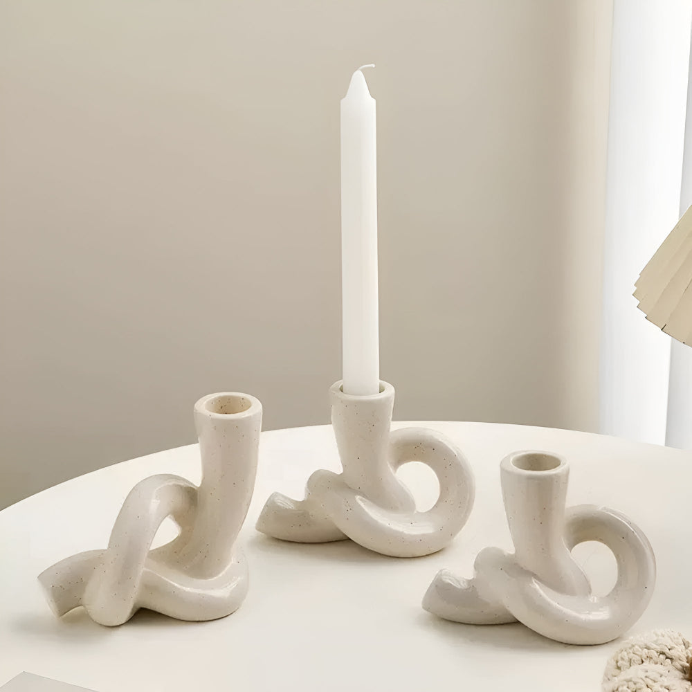 Bougeoir en céramique Knot