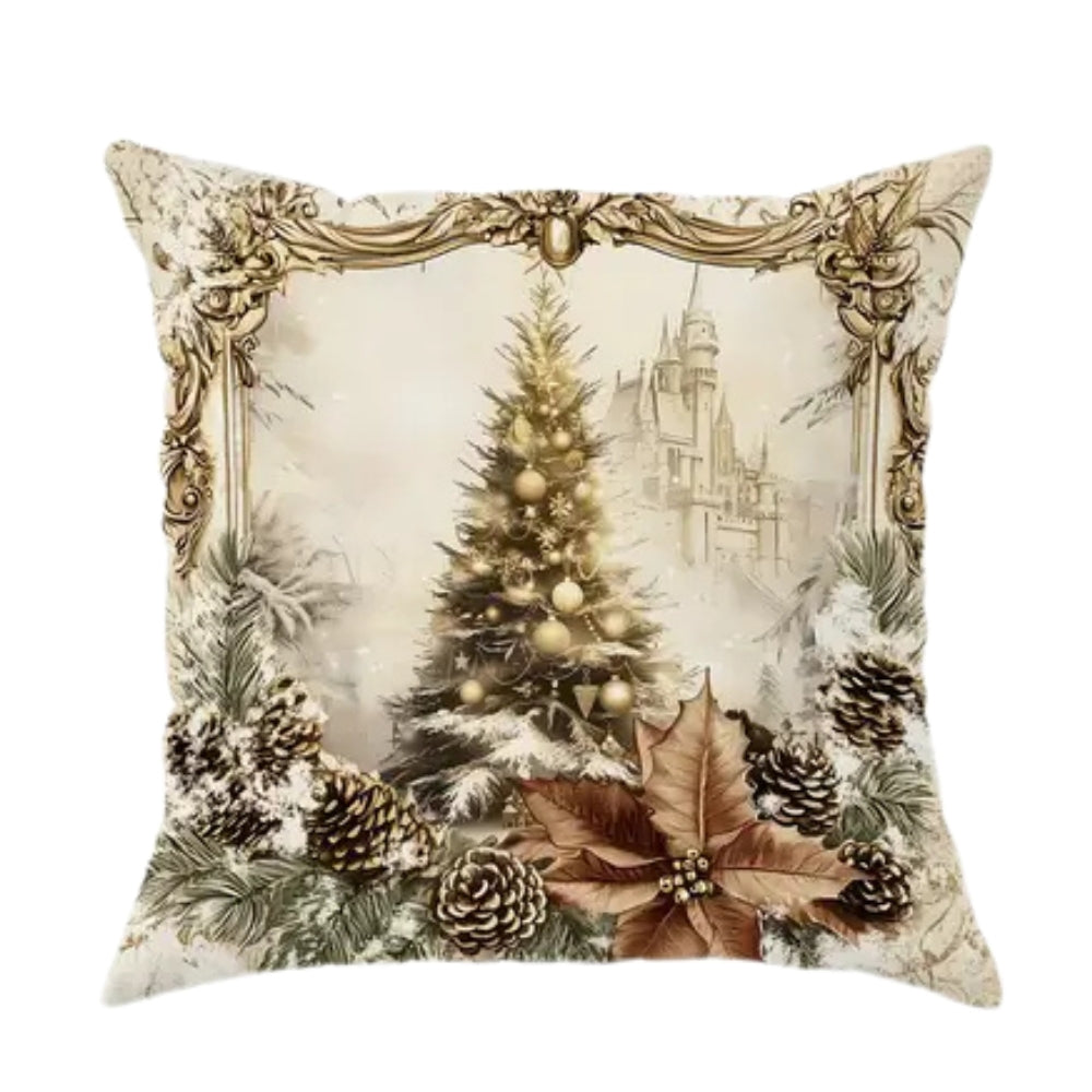 Housses de coussin de Noël en velours doré