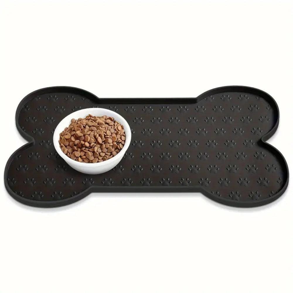 Tapis de gamelle en silicone en forme d'os