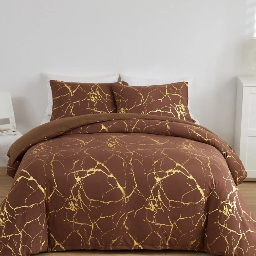 Parure de couette premium effet marbre
