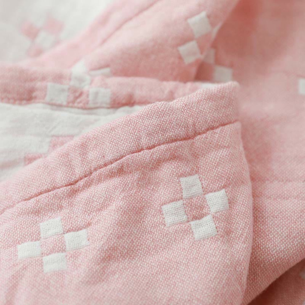 Plaid en coton à pois losanges