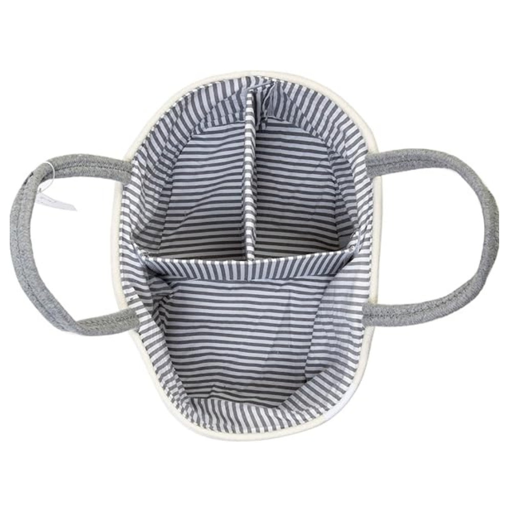 Panier tressé gris pour affaires de bébé