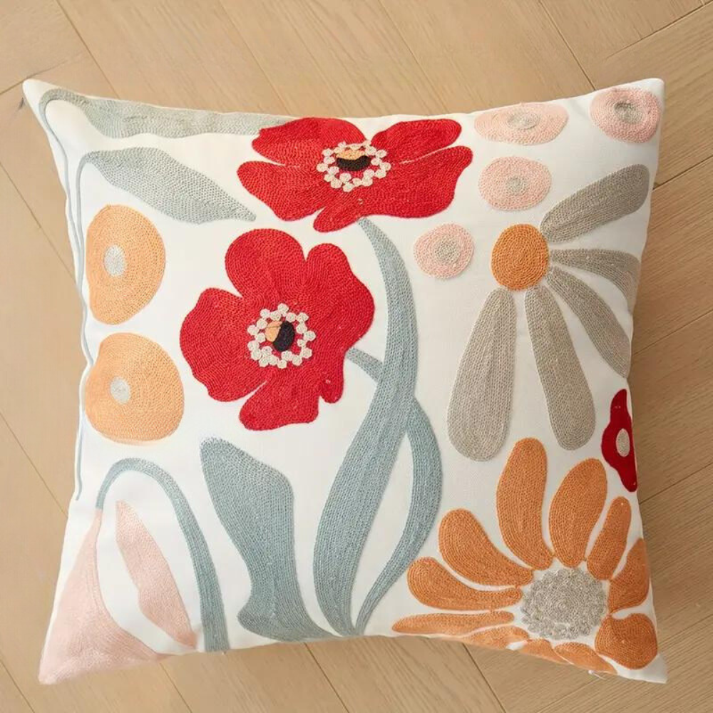 Housse de coussin motif végétal élégant