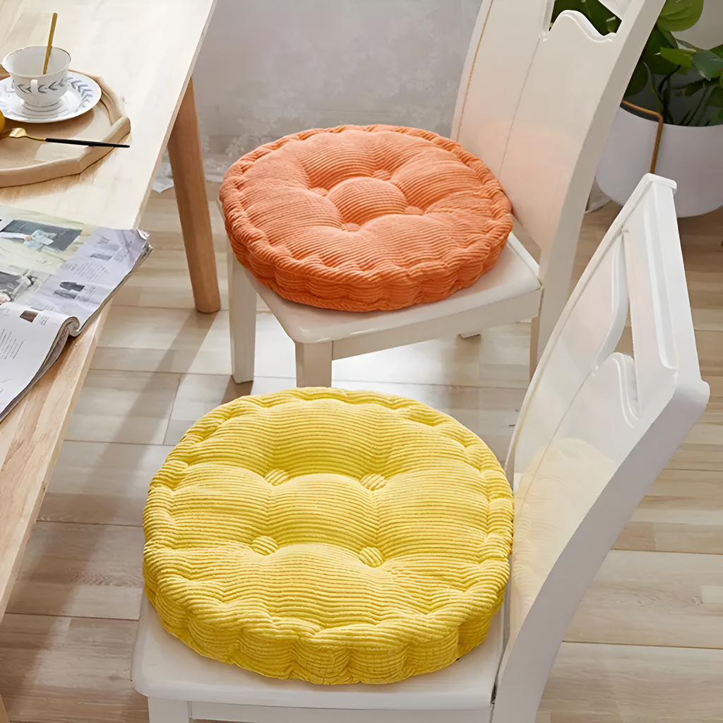 Galettes de chaise empilables en velours côtelé