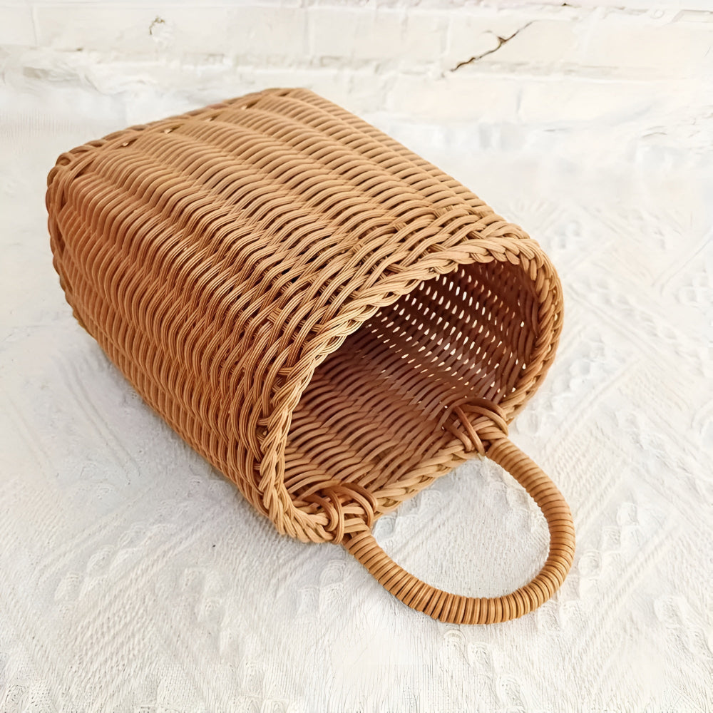 Panier de rangement en rotin tressé