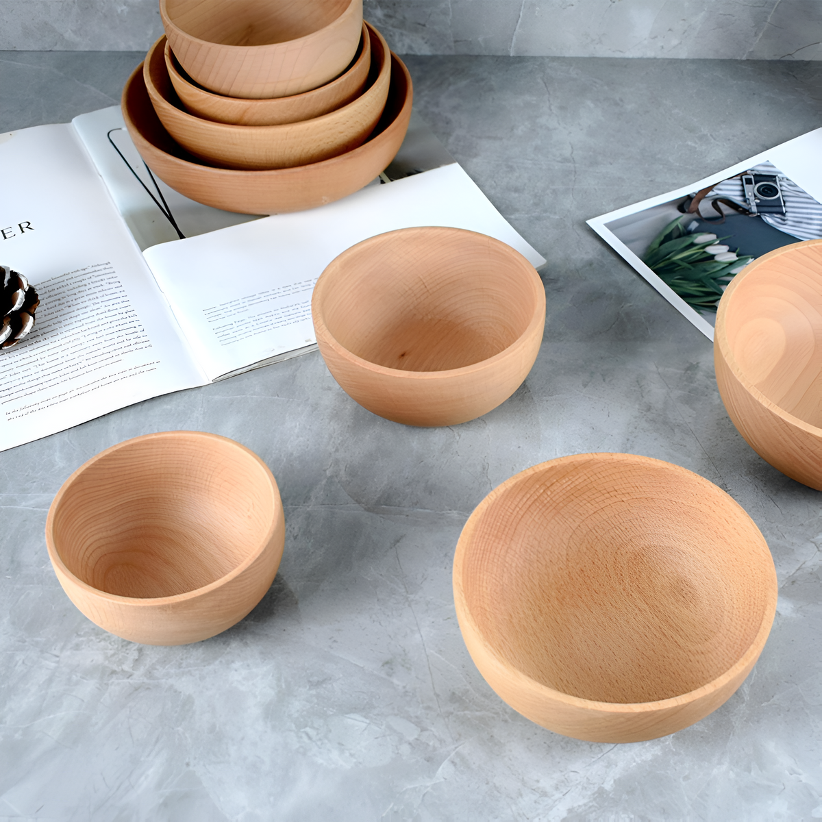 Saladier artisanal en bois