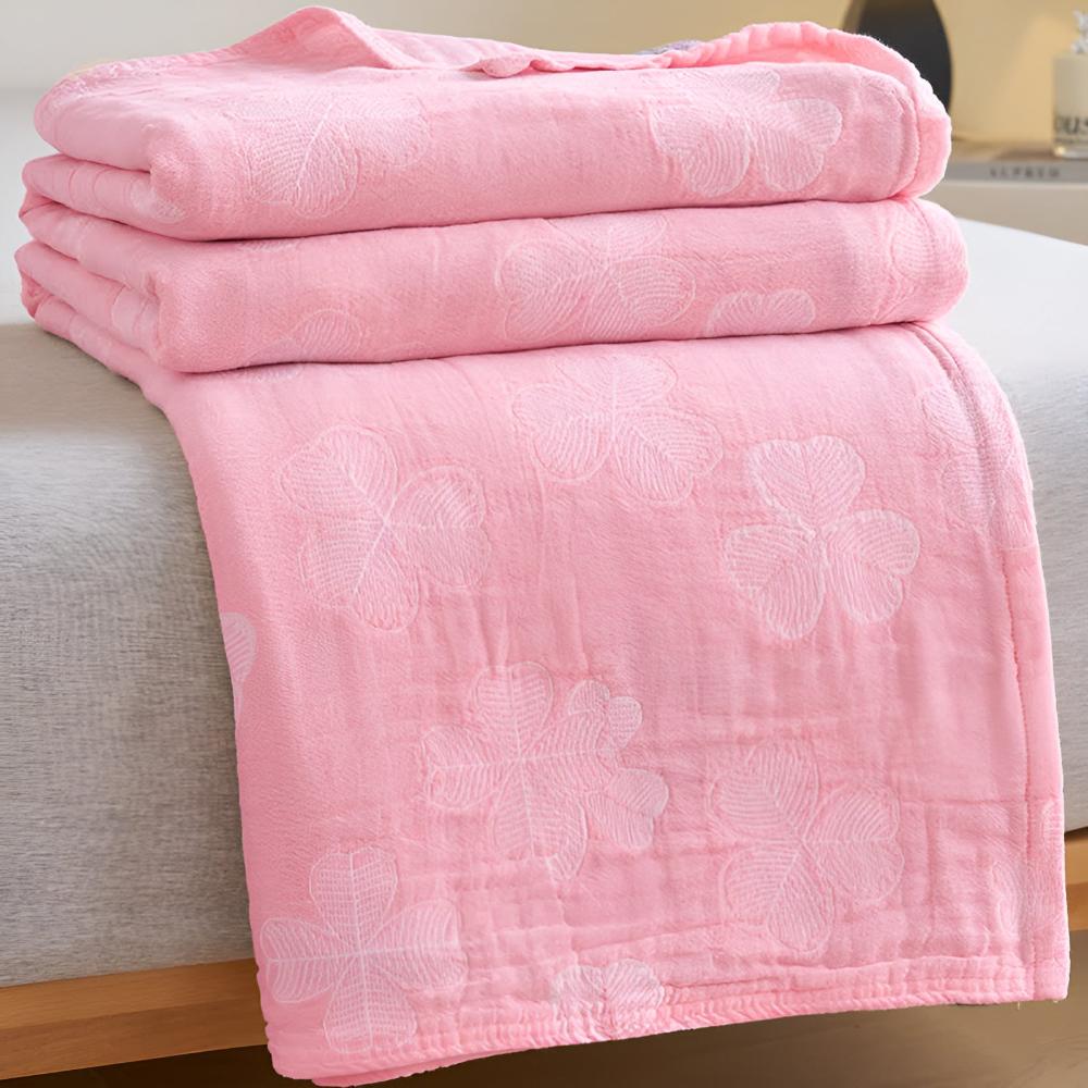 Plaid en coton trèfle à quatre feuilles
