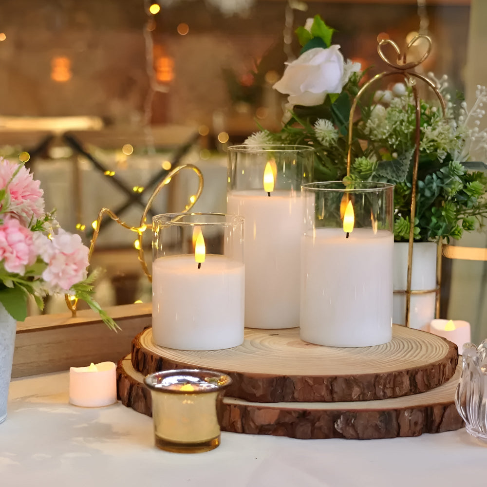 Bougies LED 3D sans flamme | Lot de 3