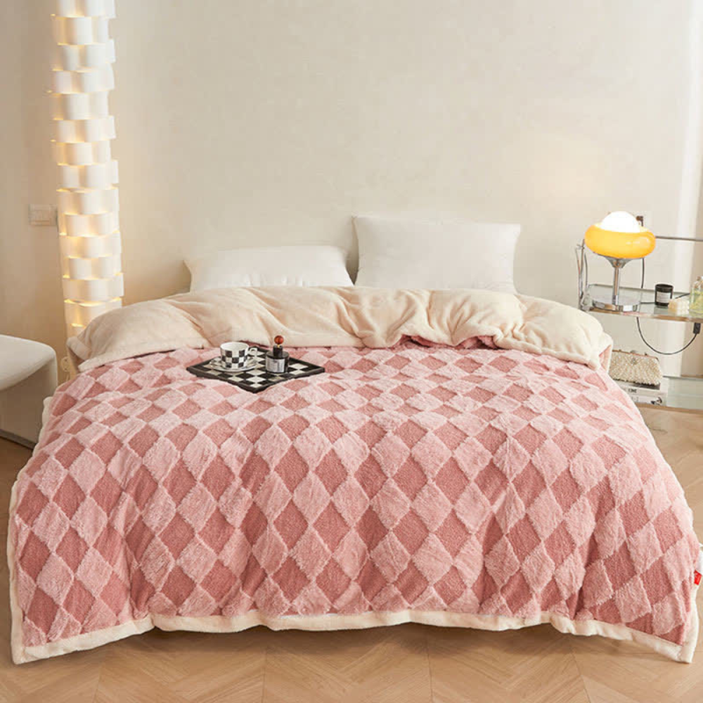 Plaid doux à motif losanges