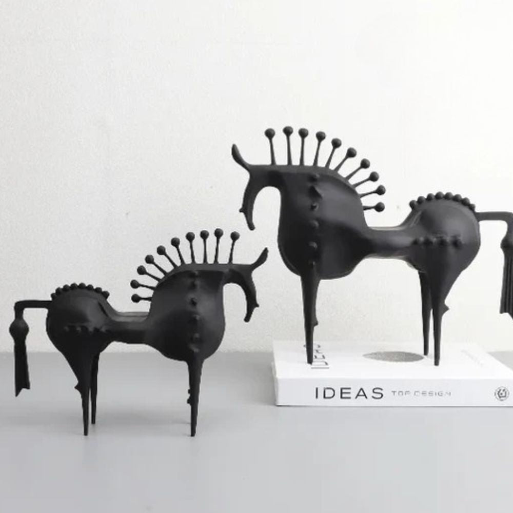 Sculpture cheval en métal Black Stallion – Petit