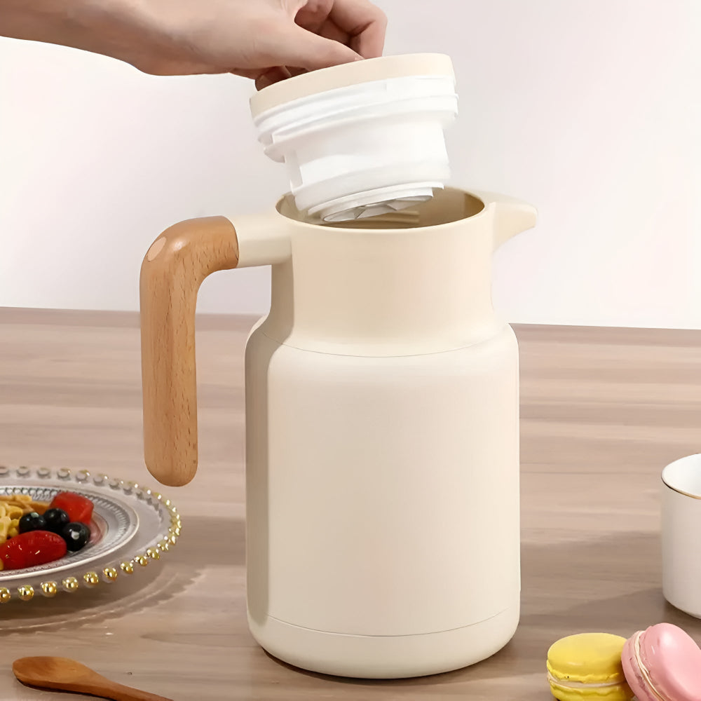 Carafe isotherme à poignée en bois