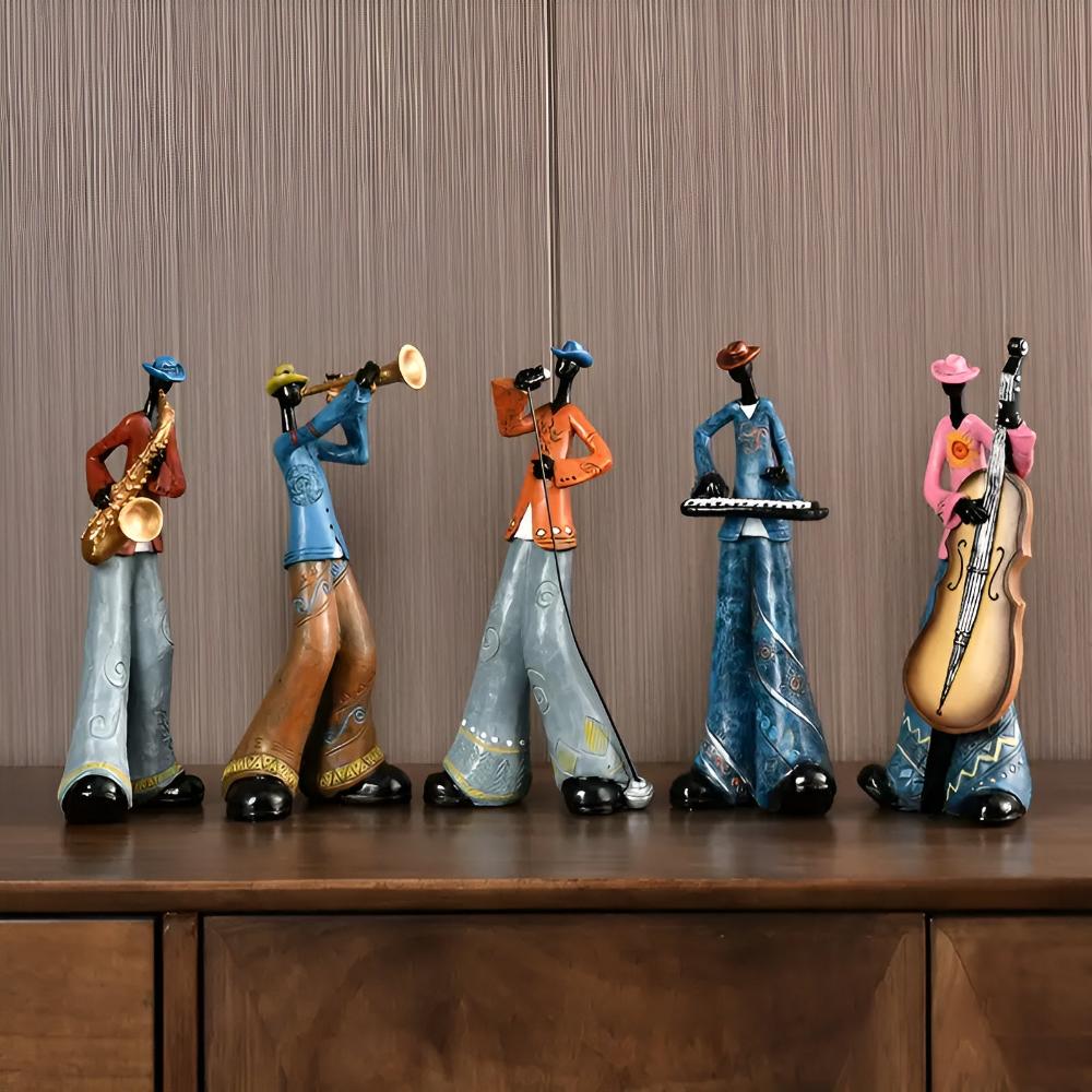 Figurine groupe de jazz en résine