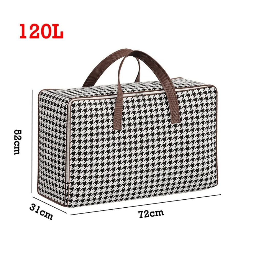 Valise de rangement grande capacité pied-de-poule